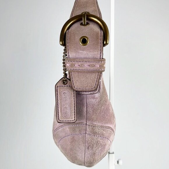 Coach Y2K Suede Pastel Lavender Pink Mini Small Hobo Shoulder Bag 9658 - Picture 6 of 16
